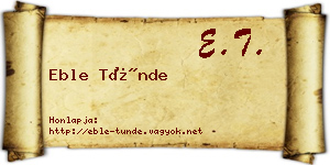 Eble Tünde névjegykártya